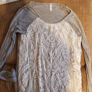 Casual cotton lace top